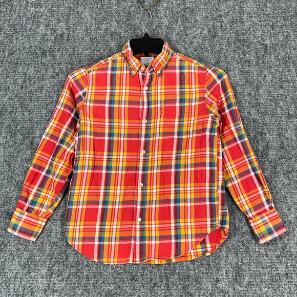 J Crew Shirt Boys 12 Crewcuts Everyday Kids Button-Front Long-Sleeve Plaid - Picture 1 of 12